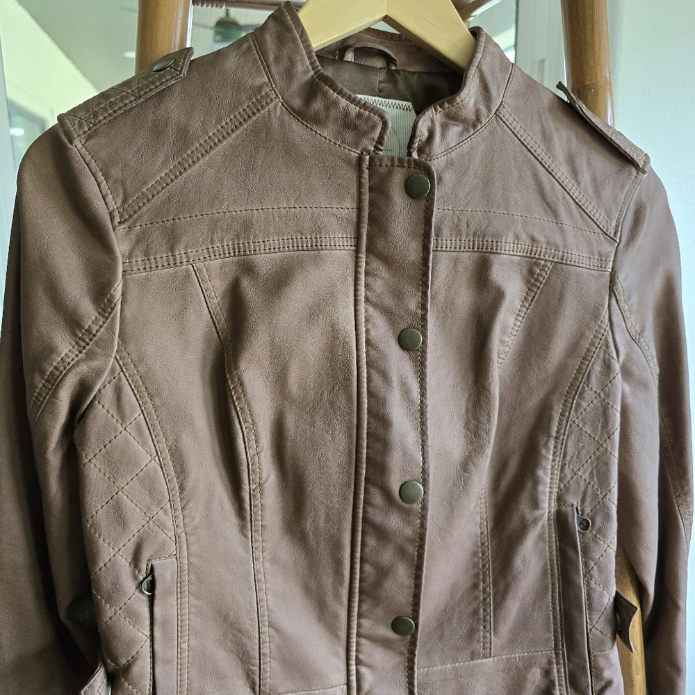EUC Anthropologie Vegan Leather Bomber XS
